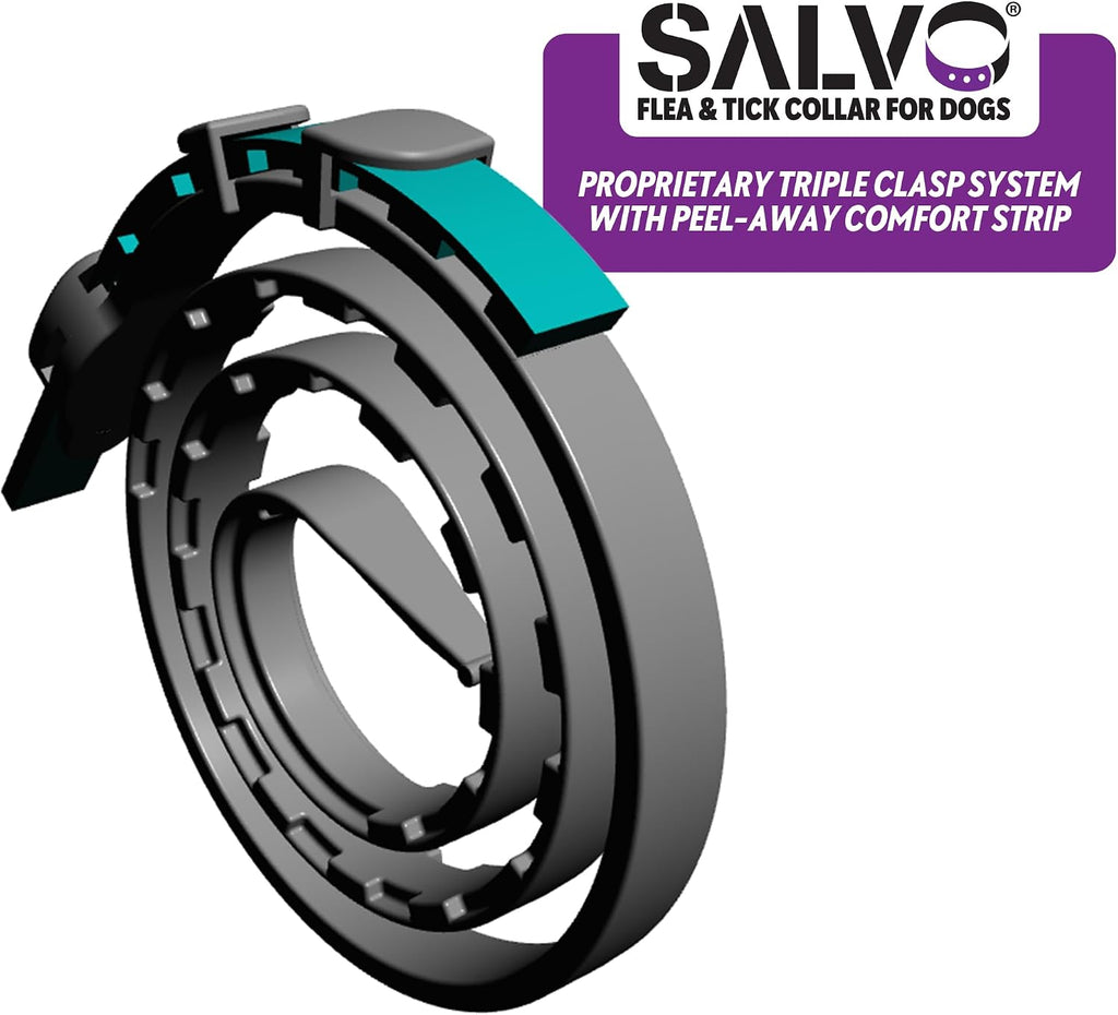 Salvo waterproof dog collar for flea and tick control