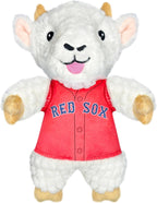 Pets First goat shaped interactive pet toy showcasing its size and texture.