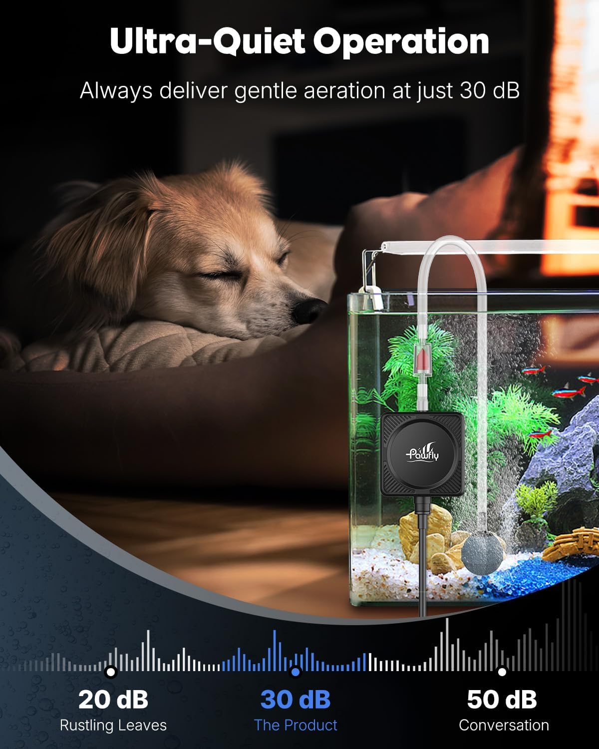 Pawfly nano air pump showing compact 2 inch size