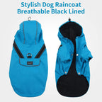 Waterproof dog rain coat with reflective safety strap