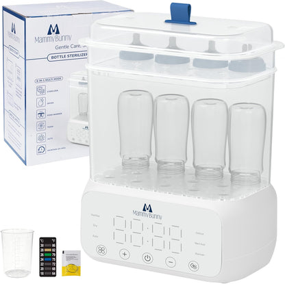 MammyBunny 3-in-1 Baby Bottle Sterilizer and Dryer front view showing digital display