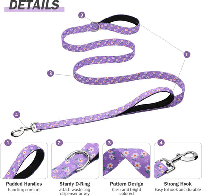 Hikiko traffic handle pet leash laid flat displaying the full six foot length