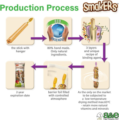 A&E Cage Company small animal natural chew treats showing the hybrid hanger design