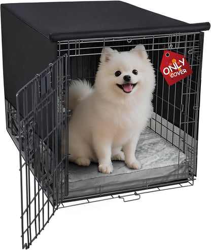 Explore Land breathable dog crate cover front view on wire kennel