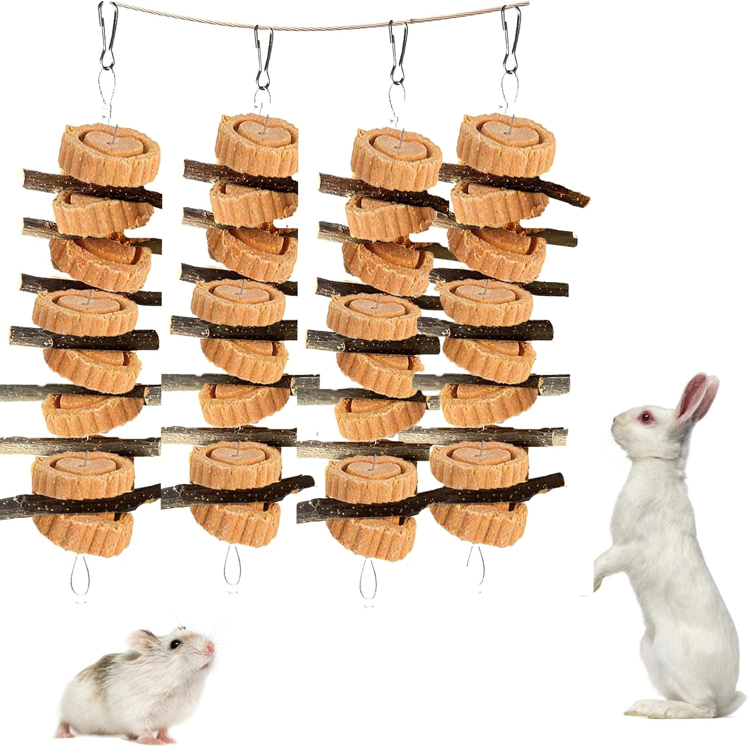 kathson Rabbit Chew Toys,Bunny Grind Teeth 100% Natural Organic Apple Wood Stick Improve Rodent Health Rabbits Hamsters Squirrel Guinea Pig(4 Pieces) - Image 9