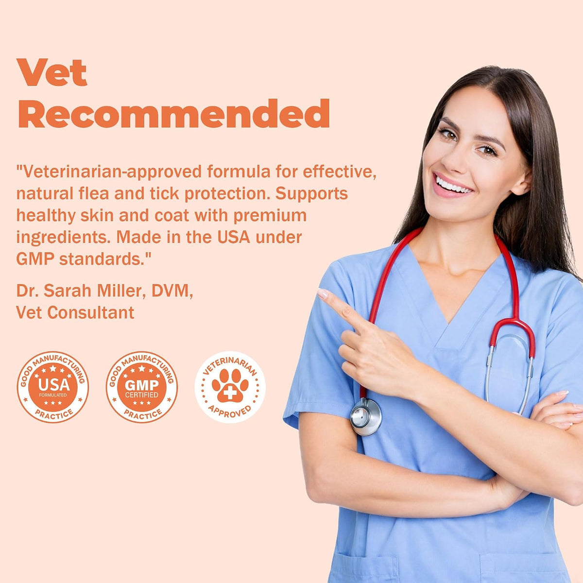 Carmelie brand natural flea supplement packaging details