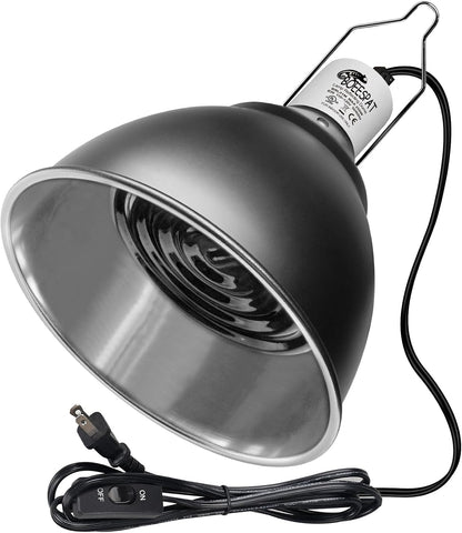 Reptile Lamp Bulb Fixture 5.5 Inch Deep Dome with Switch - Ideal for 60W/75W/100W/150W Heat Lamp Bulbs, Compatible with All E26 UVA/UVB/Basking Heat Bulbs, Supports Up to 150 Watts - Image 9