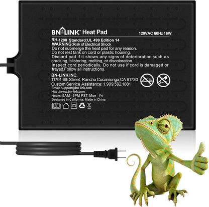 BN-LINK Reptile Heat Pad 6"X8" 8W for 10-20gal Under Tank Terrarium Heating Mat Waterproof for Turtle, Lizard, Frogs, Snake, Hermit Crab - Image 11