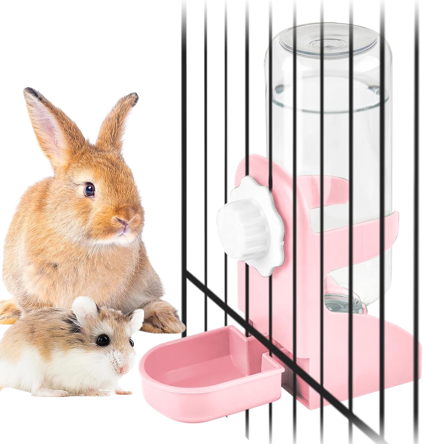kathson Rabbit Water Dispenser for Cage 17 Oz Hanging Guinea Pig Water Bottle No Drip Gravity Automatic Bunny Water Bottle No Leak Small Animal Water Bottle for Chinchilla Ferret HamsterWhite - Image 11
