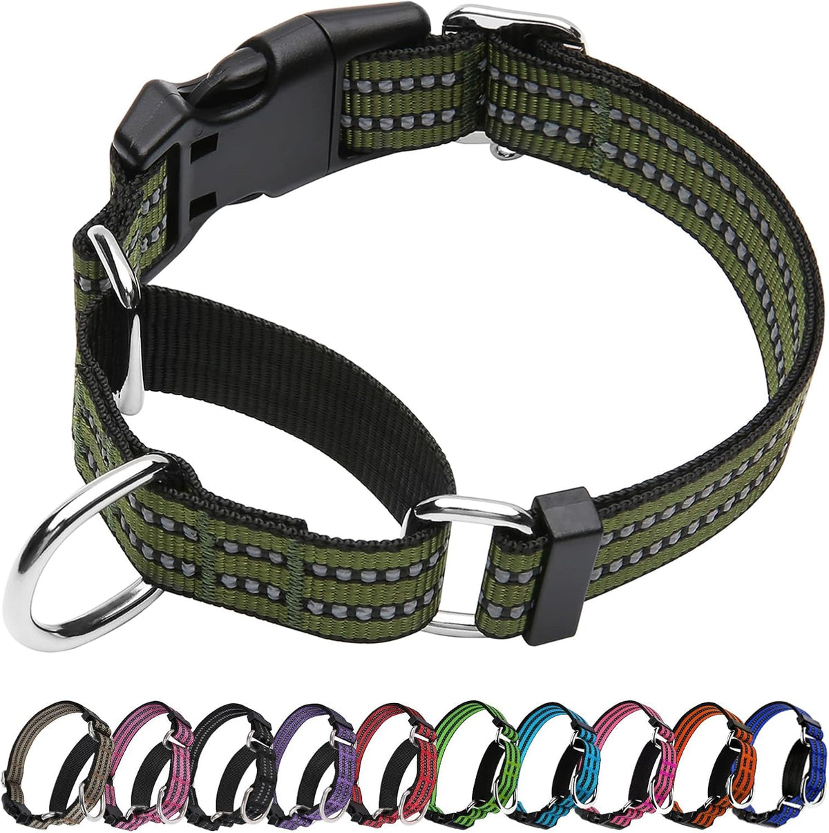 Joyeeiioo Martingale dog collar in forest green color