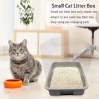 Cat using an open litter box protected by Yoiles shields