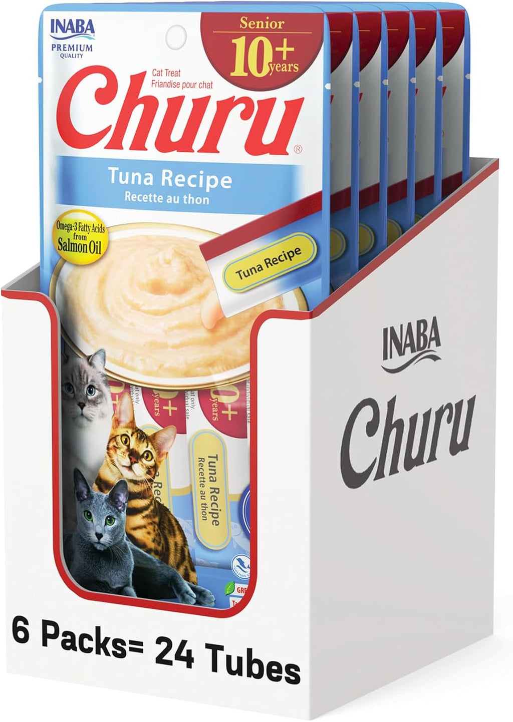 INABA Churu for Senior 10+, Creamy Lickable Cat Treats with Taurine, Vitamin E & C, 0.5 Ounces Each, 20 Tubes, Chicken Variety - Image 11