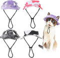 Zhamate 4 piece cat sun hat set showing assorted colors.