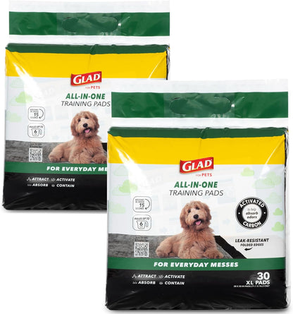 Glad for Pets Extra Large Charcoal Training Pads for Dogs and Puppies, Activated Carbon Odor Control, 6-Layer Absorbent Leak-Proof Pee Pads with Pheromone Attractant, 28 x 30 in, 30 Count - Image 14