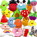 Jalousie 18 pack squeaky dog plush toy collection front view