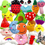 Jalousie 18 pack squeaky dog plush toy collection front view