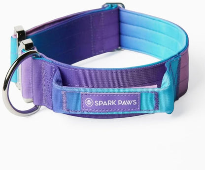 Spark Paws tactical dog collar 90s retro front view