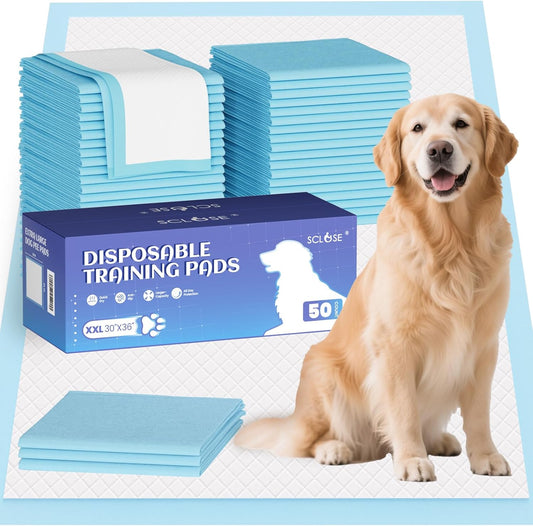 SCLOSE dog pee pads front view of fifty count packaging