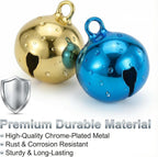 Lightweight metal animal collar bells designed for safe indoor tracking of cats and small dogs.