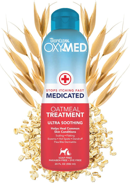 TropiClean OxyMed Dog Shampoo for Allergies and Itching, Gentle Moisturizing Oatmeal & Aloe Shampoo for Seasonal Allergies & Skin Irritants, 20oz - Image 10