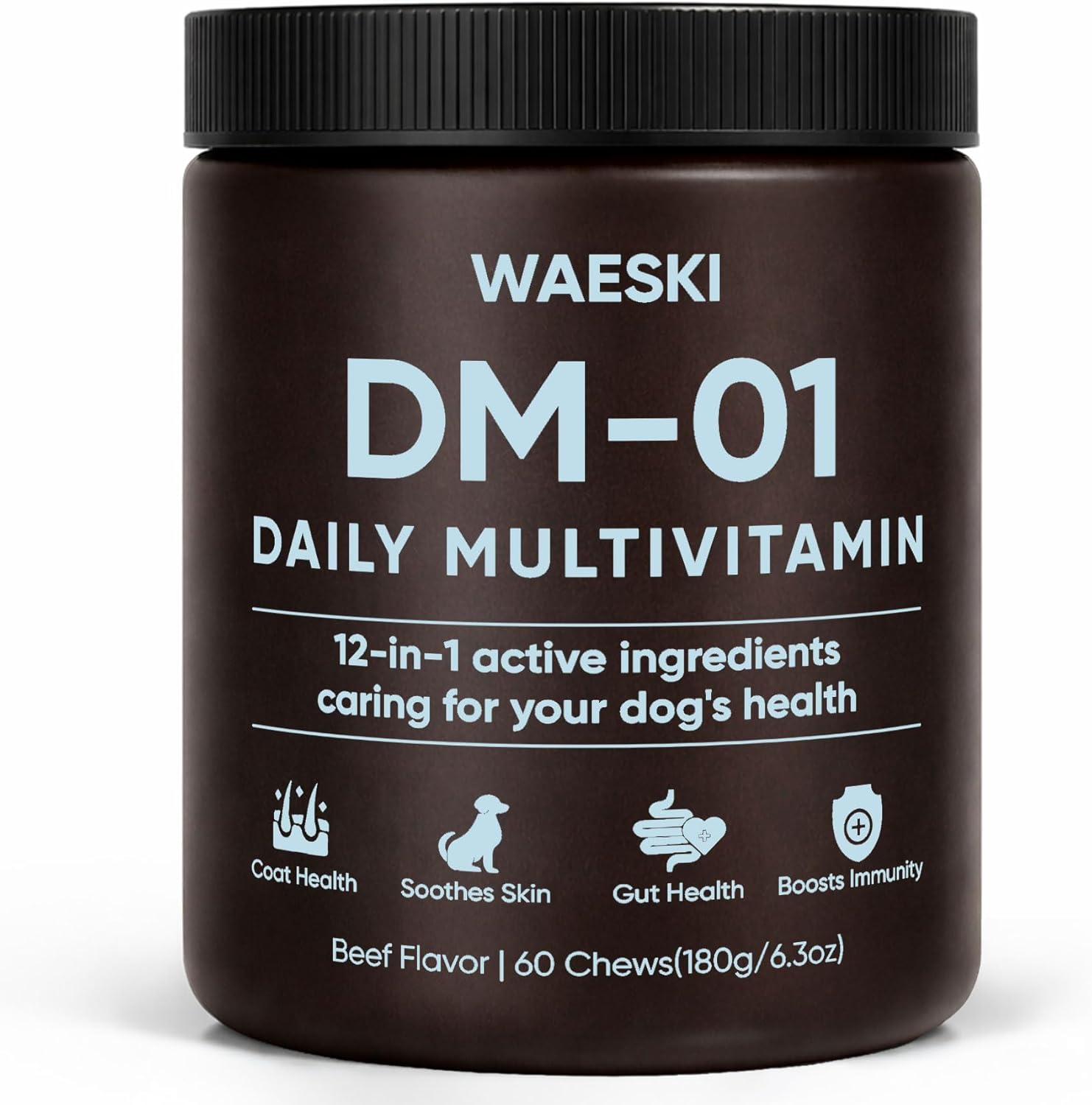 KOVGOCY Waeski DM-01 daily multivitamin for dogs front view of container