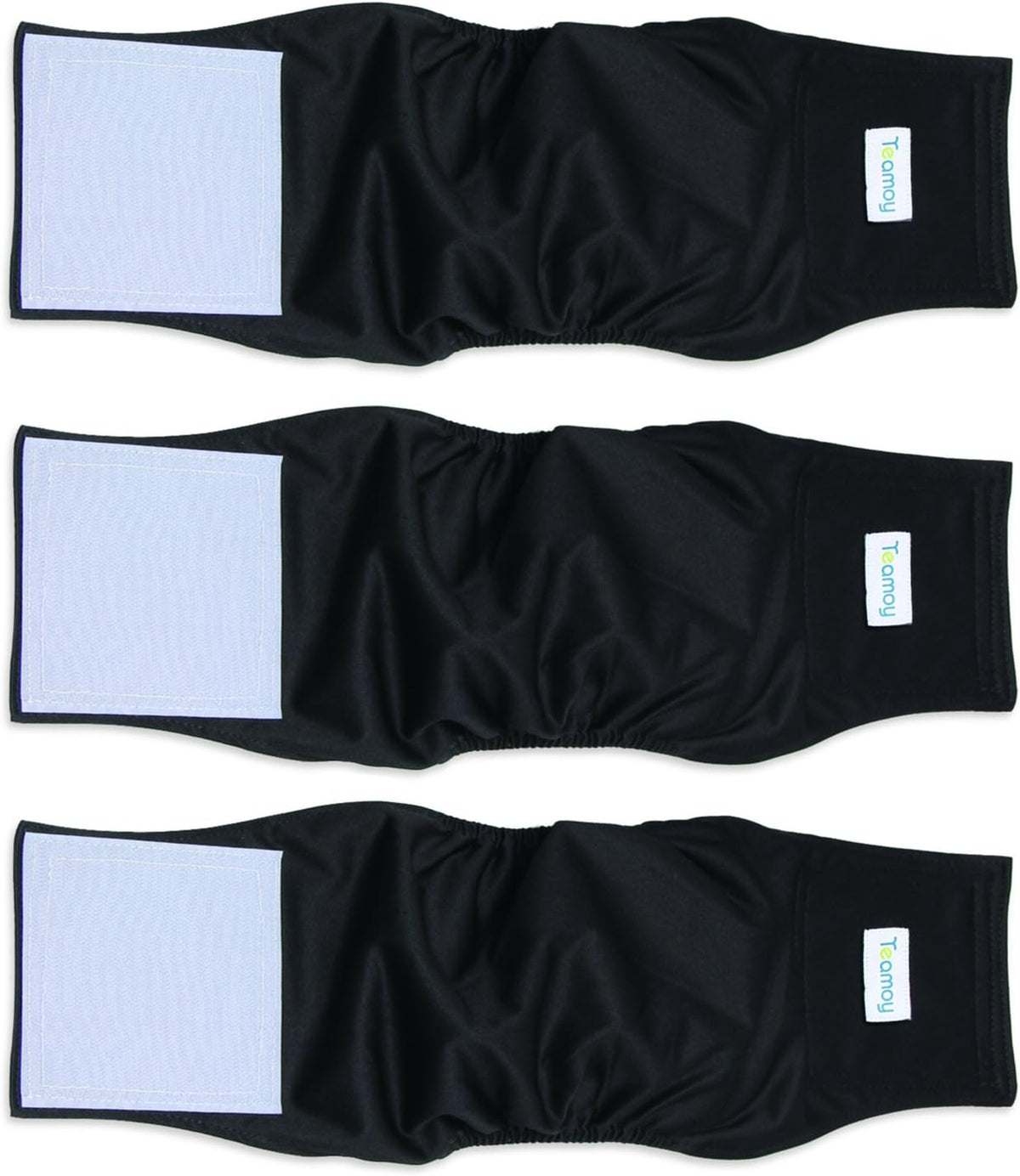 Teamoy Reusable Wrap Diapers for Male Dogs, Washable Puppy Belly Band Pack of 3 (M, 13"-16" Waist, Black+ Gray+ Lake Blue) - Image 10