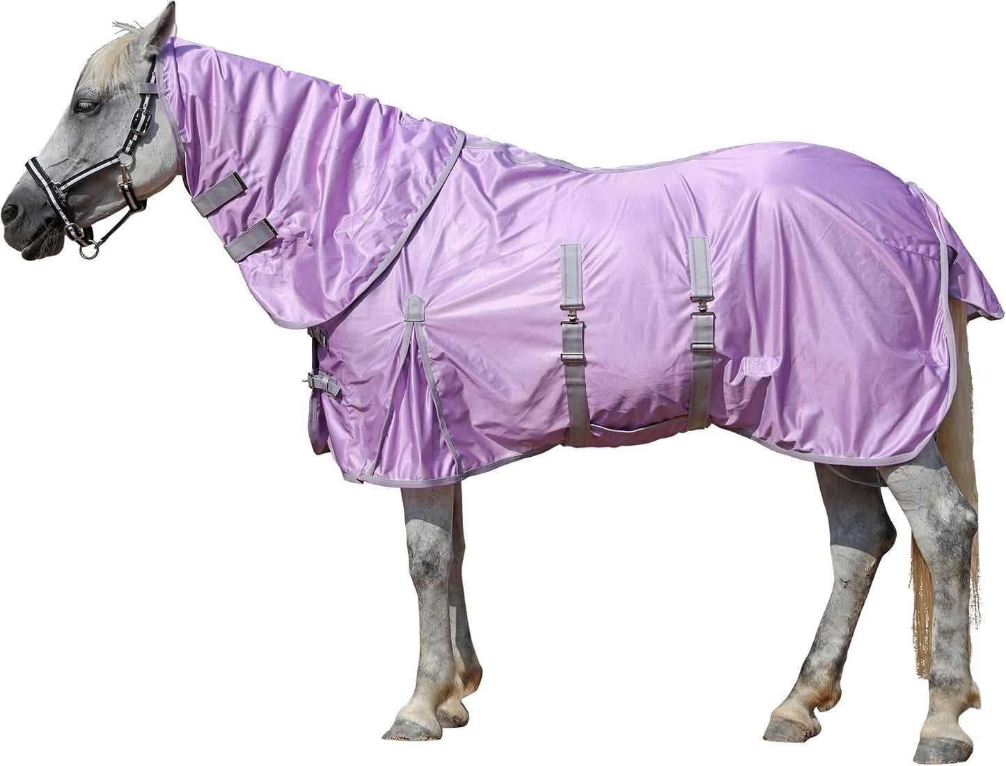 Leaforest horse fly sheet with neck cover purple side view