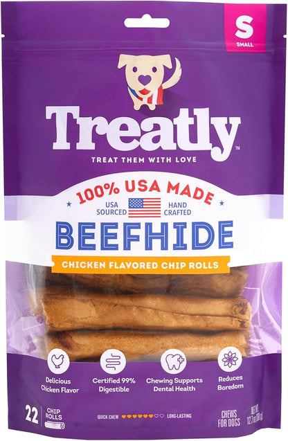 USA Beefhide Chip Rolls 10-11" Dog Chew Treats - Natural Flavor, 10 Count/1 Pack - Image 15