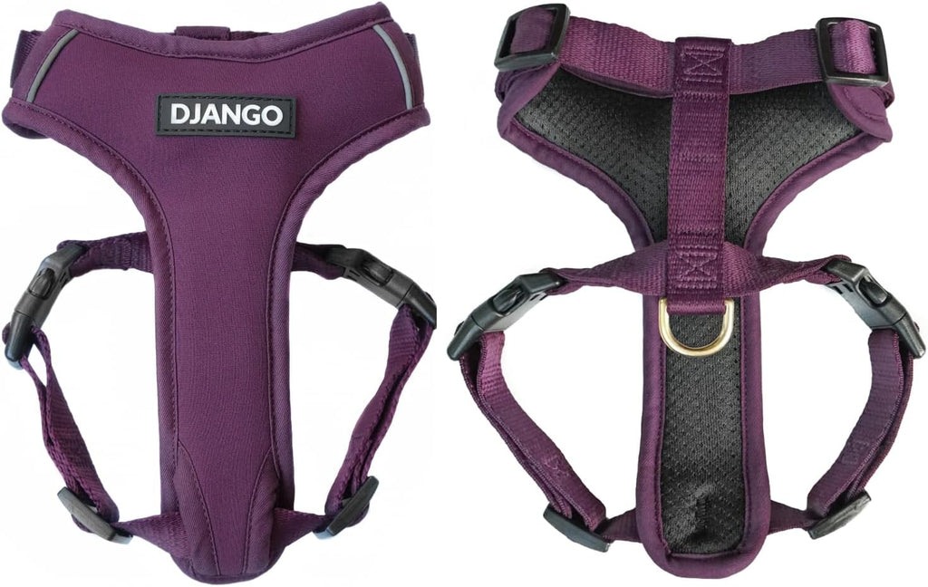 DJANGO Adventure Dog Harness - Stylish Medium Dog Harness for Outdoor Adventures and Everyday Wear - Dandelion Yellow Neoprene Adjustable Harness for Dogs with Reflective Piping and Solid Brass D-ring - Image 14