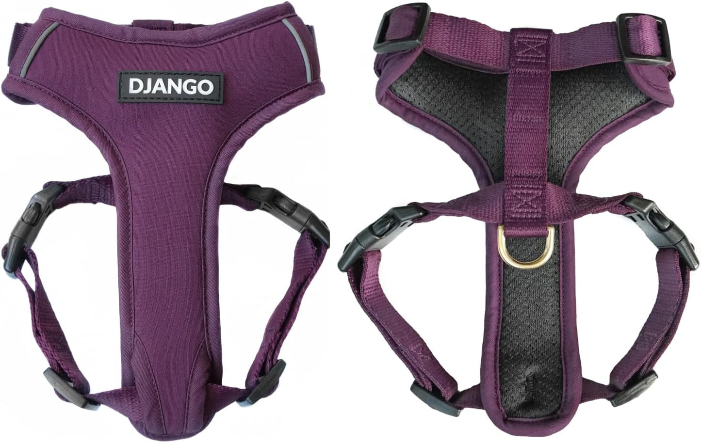 DJANGO Adventure Dog Harness - Stylish Medium Dog Harness for Outdoor Adventures and Everyday Wear - Dandelion Yellow Neoprene Adjustable Harness for Dogs with Reflective Piping and Solid Brass D-ring - Image 14