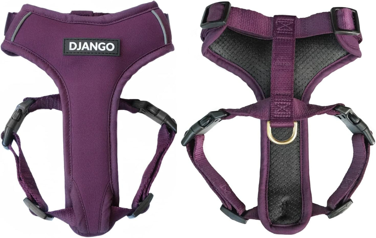 DJANGO Adventure Dog Harness - Stylish Medium Dog Harness for Outdoor Adventures and Everyday Wear - Dandelion Yellow Neoprene Adjustable Harness for Dogs with Reflective Piping and Solid Brass D-ring - Image 14
