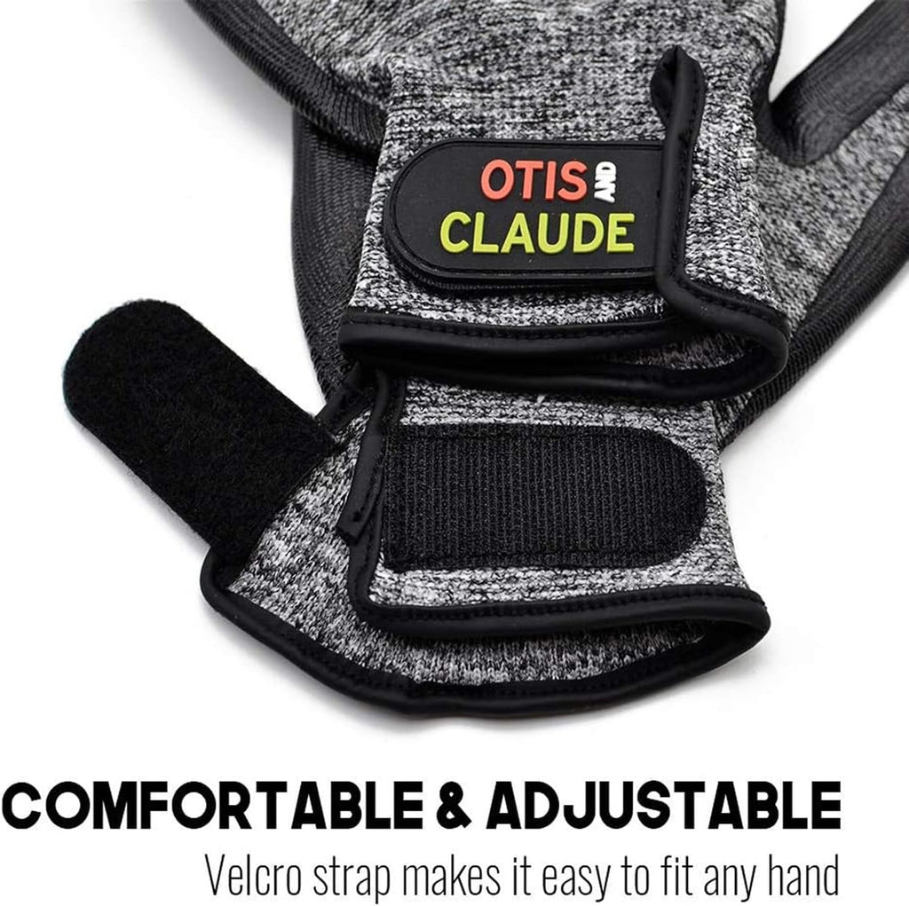 Otis and Claude pet hair remover glove peeling loose fur off