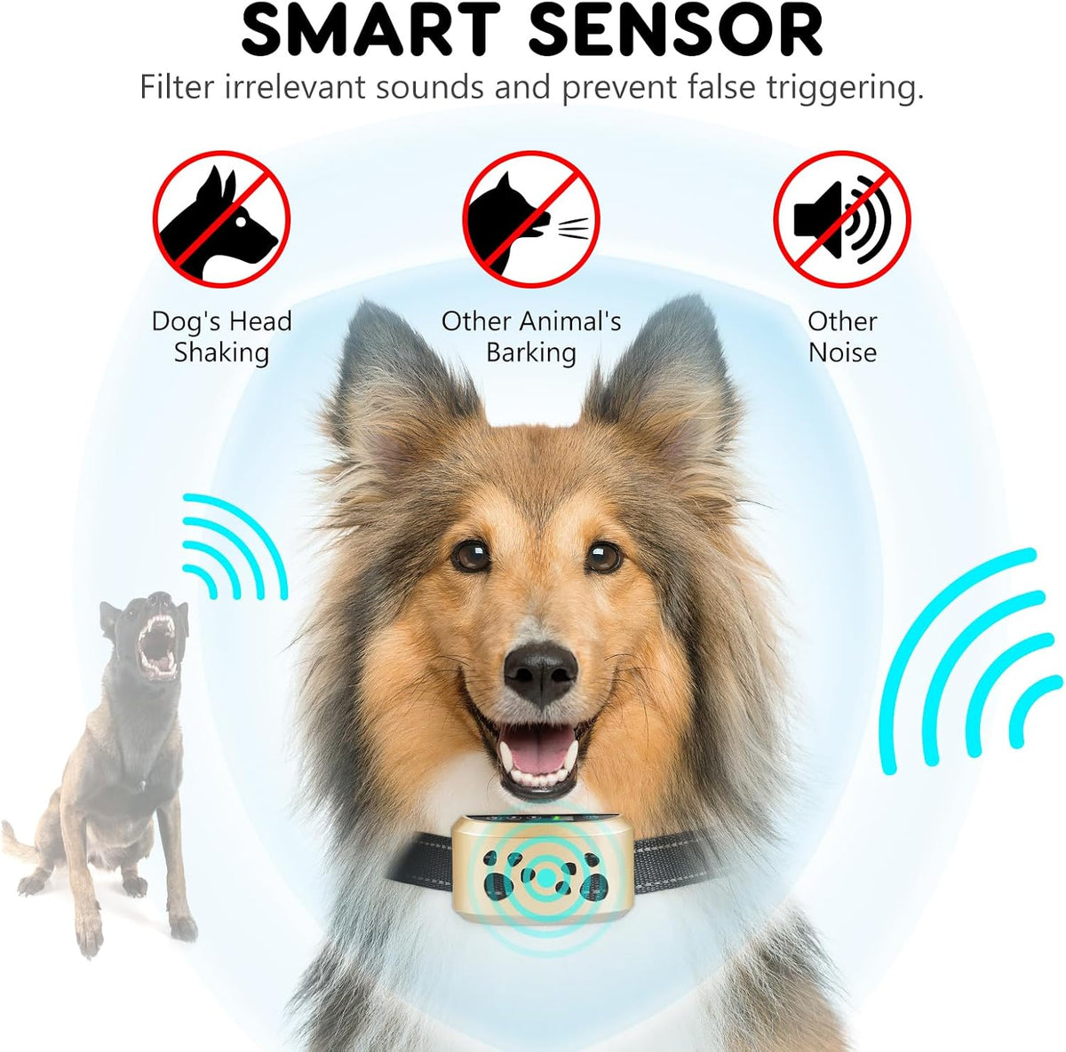 Svtrat anti-barking collar side profile for small dogs
