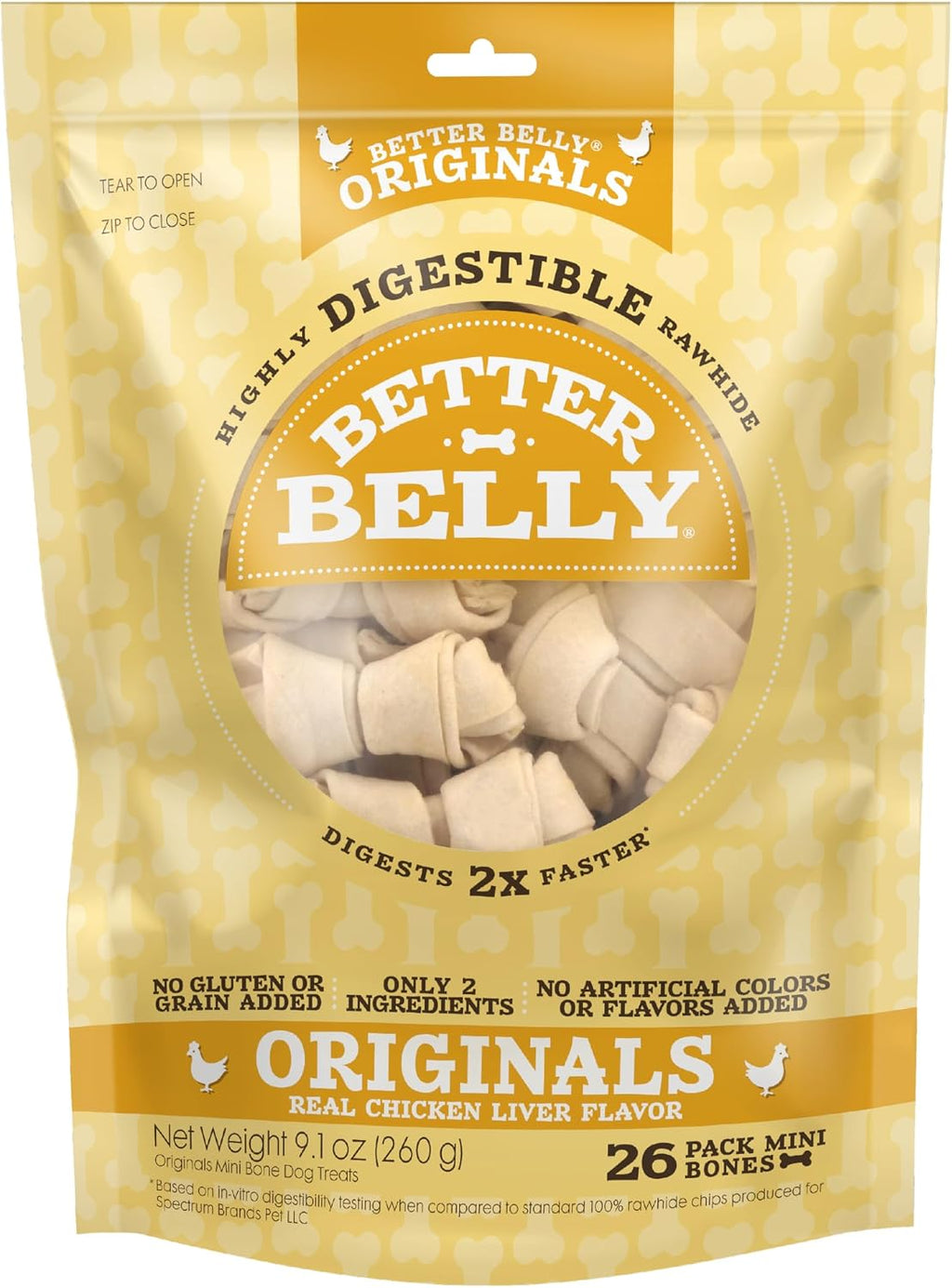 Better Belly Chicken Liver Rawhide Small Dog Bones, 10-Count - Image 9