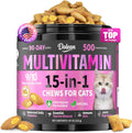Carmelie Taurine for Cats 15 in 1 multivitamin chews front bottle view