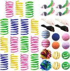 Cat Toys for Indoor Cats, 30 Pack Interactive Cat Spring Toys, Durable Colorful Plastic Spiral Springs for Kitten Hunt, Swat and Bite, Bulk Cat Toys - Image 10
