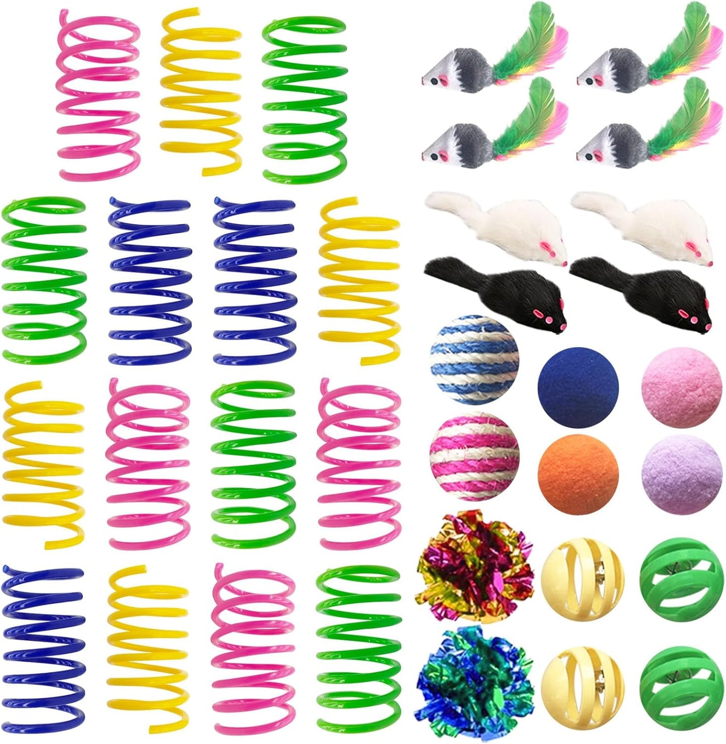Cat Toys for Indoor Cats, 30 Pack Interactive Cat Spring Toys, Durable Colorful Plastic Spiral Springs for Kitten Hunt, Swat and Bite, Bulk Cat Toys - Image 10