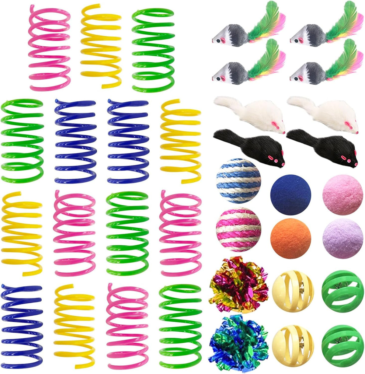 Cat Toys for Indoor Cats, 30 Pack Interactive Cat Spring Toys, Durable Colorful Plastic Spiral Springs for Kitten Hunt, Swat and Bite, Bulk Cat Toys - Image 10
