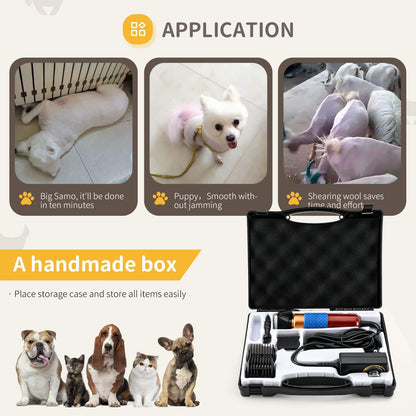 Adjustable speed dog grooming clipper with three meter power cable