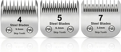 7 Skip Tooth Detachable Pet Dog Grooming Steel Blades,Compatible with Andis,Oster A5,Wahl KM10 Series Clippers,Cut Length 1/8-Inch (3.2mm) 1 Pack - Image 14