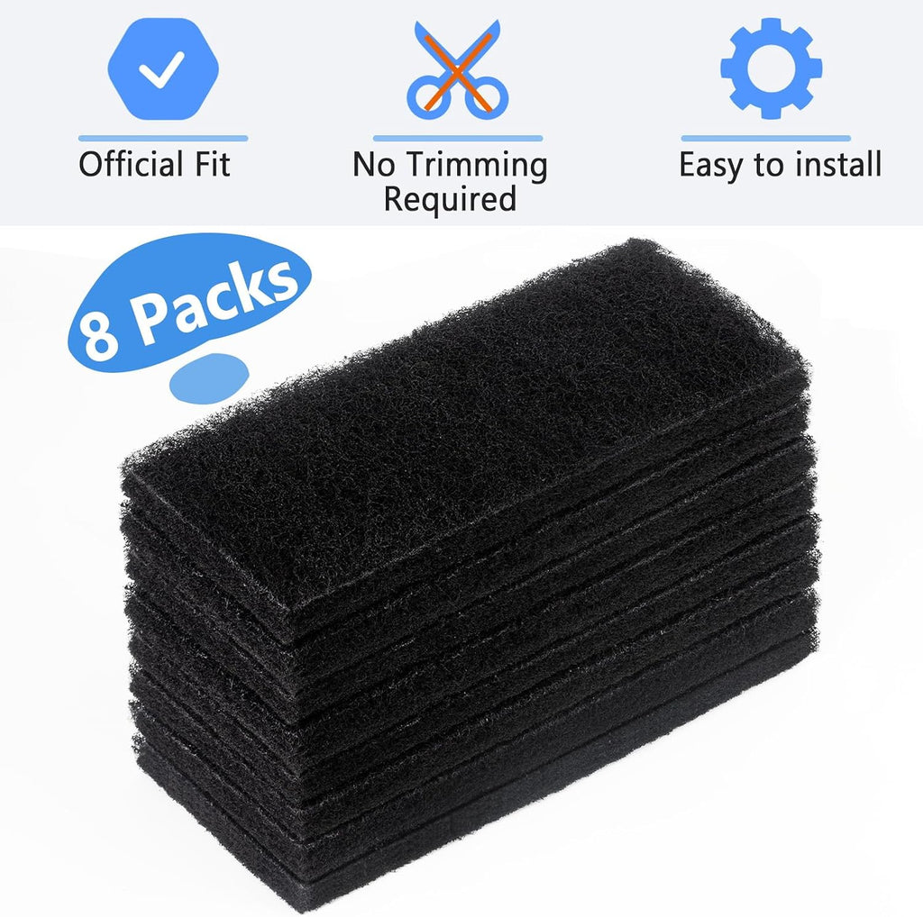 Eight piece package layout of the official size cat litter box replacement liners