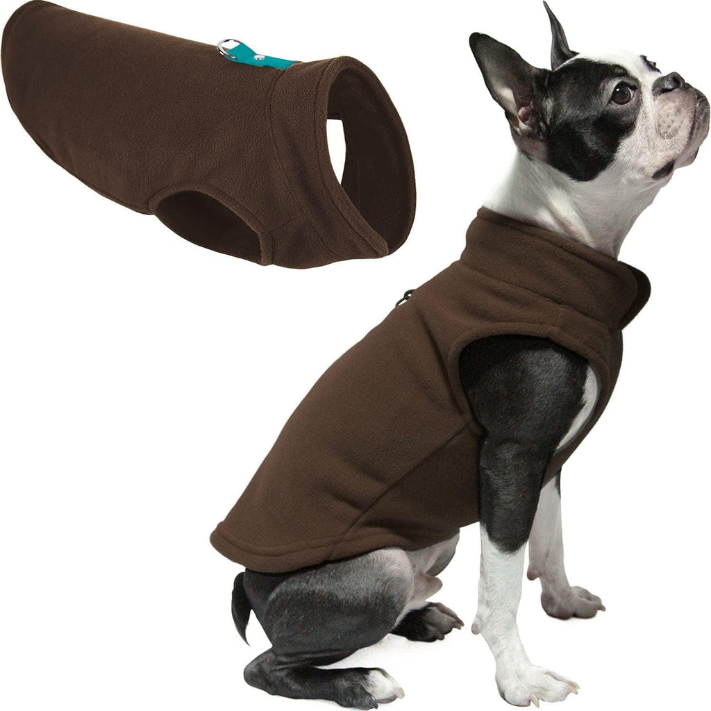 Gooby Fleece Vest Dog Sweater - Clay, X-Large - Warm Pullover Fleece Dog Jacket with O-Ring Leash for Small to Medium Dogs - Image 11