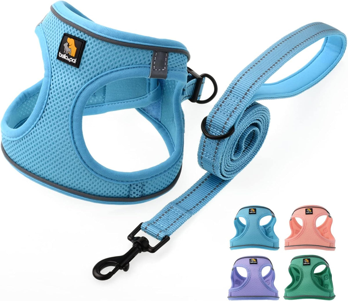 BELLA & PAL Step in Vest Harness for Small and Medium Dogs, No Pull Small Dog Harness with Leash Set, Comfortable Air Mesh Puppy Vest Harness with Reflective Strip (Lavender, XS) - Image 15