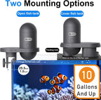 High-definition aquarium feeder showing the 230 milliliter moisture proof storage hopper.