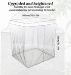 Trinkrittey universal birdcage net mesh skirt installed on a cage