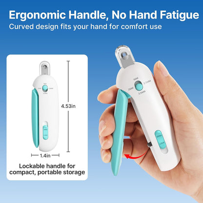 Ergonomic handle detail of YOOIU professional pet grooming trimmer tool