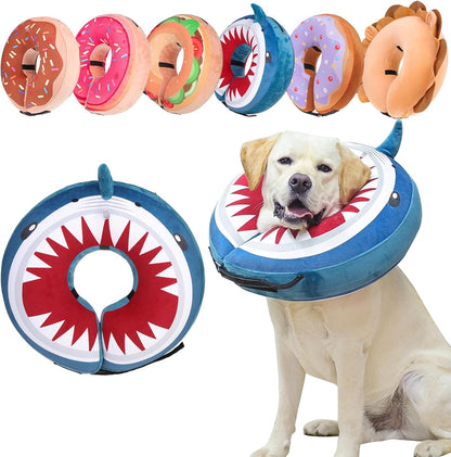 BEAUTYZOO inflatable dog cone alternative front view on a golden retriever dog