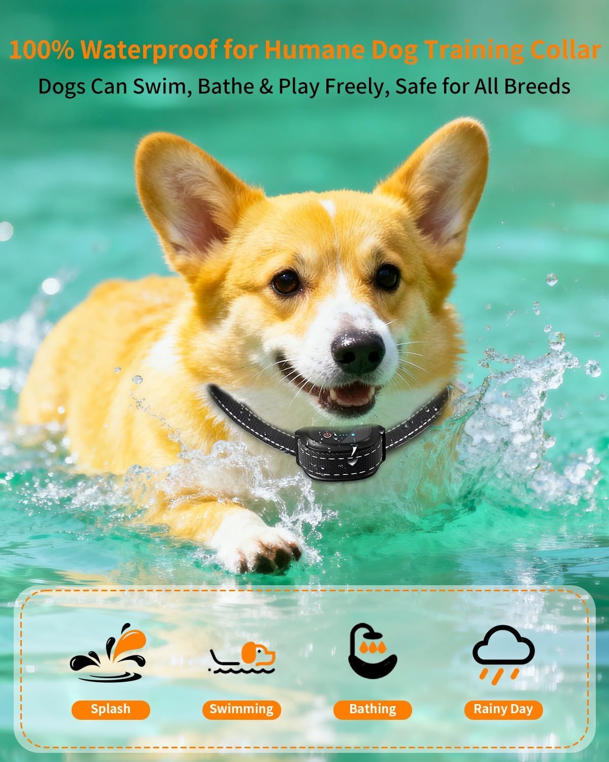 Side profile of FWQEFVA rechargeable dog collar
