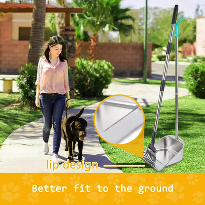 Dog Pooper Scooper for Large Dogs with Large Capacity Tray and 36" Long Handle Rake,Stainless Steel Dog Poop Scooper for Dogs,Heavy Duty Dog Poop Scooper for Yard - Image 9