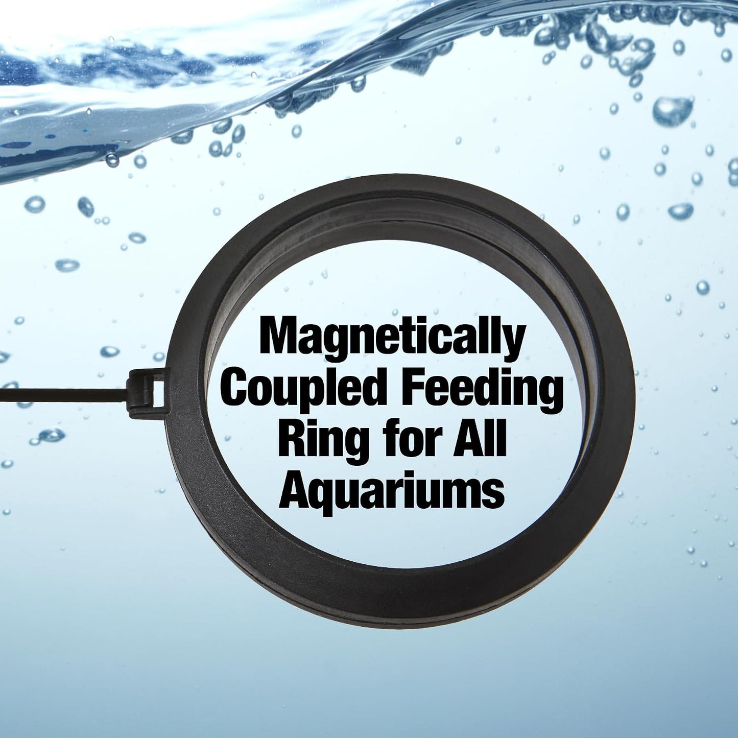 Magnetic fish feeder ring assembly with jointed links.